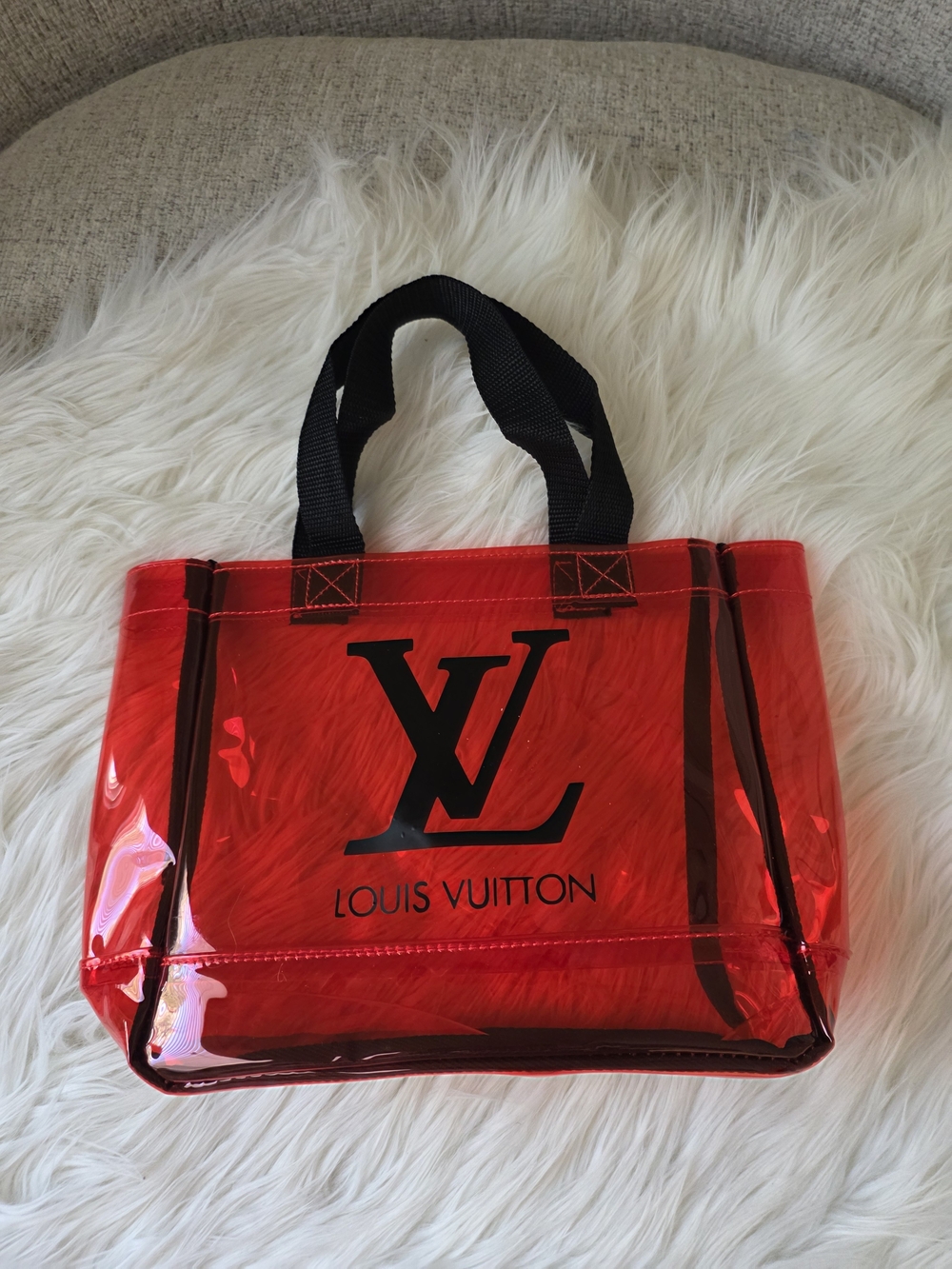 Red Transparent Tote Bag - Picture 6 of 11